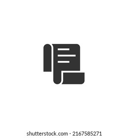 Paper document Glyph line icon. Glyph style sign for mobile concept and web design. Glyph vector icon. Symbol, logo illustration. Vector graphic