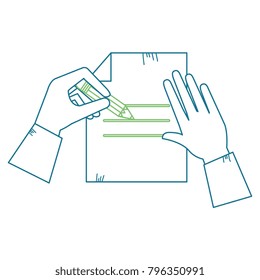 paper document with hand writen