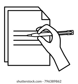 paper document with hand writen