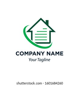 Paper Document House Shape Icon Vector Logo Template, EPS 10.