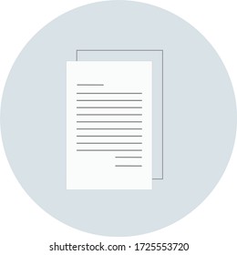 Papel, icono de documento.  Diseño de icono comercial. Icono de color. Vector