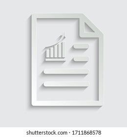 Icono de documento de papel con vector de gráfico o gráfico
