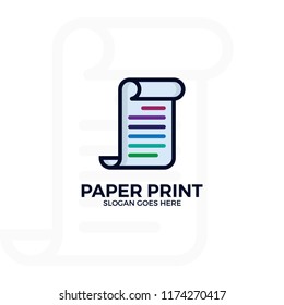 Paper or document icon concept with colorful design. flat style design isolated on white background