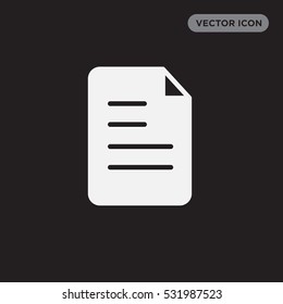 Paper document icon illustration isolated vector, letter file sign symbol