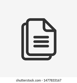 Paper document icon. Isolated Black symbol. Vector illustration on white background.