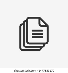 Paper document icon. Isolated Black symbol. Vector illustration on white background.