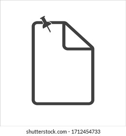 Paper document icon. Isolated Black symbol. Vector illustration.