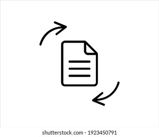 Icono de documento de papel. Símbolo negro aislado. Ilustración vectorial sobre fondo blanco.