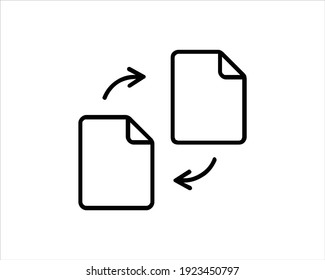 Icono de documento de papel. Símbolo negro aislado. Ilustración vectorial sobre fondo blanco.
