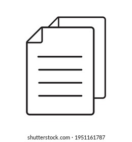 Paper document icon. Isolated Black symbol. Vector illustration on white background. 