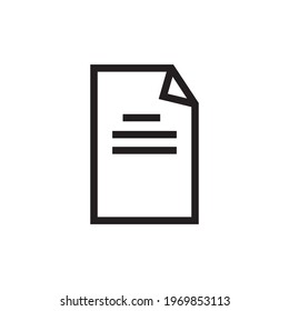 Paper document icon. Isolated Black symbol. Vector illustration on white background.