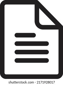 Papierdokumentsymbol. Einziges Schwarzes Symbol für Websites und Printmedien