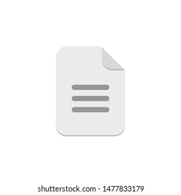 Paper document icon. Isolated symbol on white background. Vector illustration in flat style.