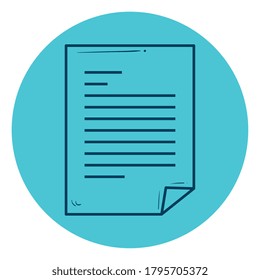 paper document icon, line style in circle frame vector illustration design