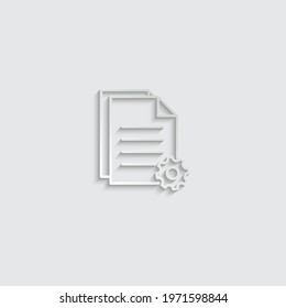 paper Document icon. Paper icon. Note symbol with settings