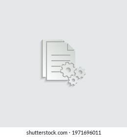 paper Document icon. Paper icon. Note symbol with settings