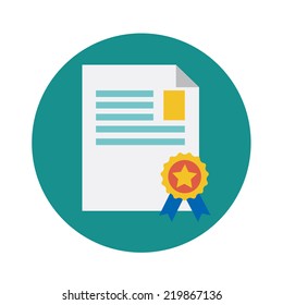 Paper Document Icon on Aqua Background 
