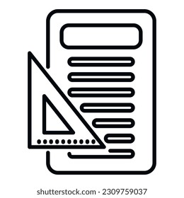 Paper document icon outline vector. Gear page. Help project