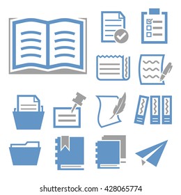 paper, document icon set