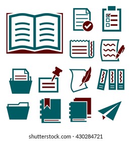 paper, document icon set