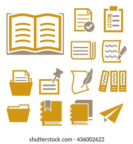 paper, document icon set