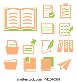 paper, document icon set