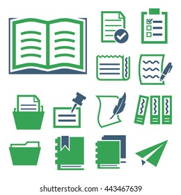 paper, document icon set