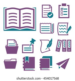 paper, document icon set