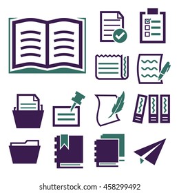 paper, document icon set