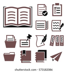 paper, document icon set