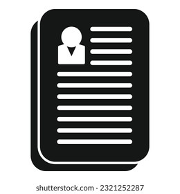 Paper document icon simple vector. Human work. Leader person