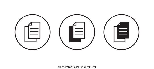 Paper document icon symbol logo illustration,editable stroke, flat design style isolated on white