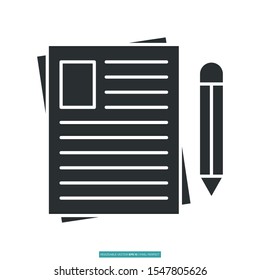 Paper, document icon vector illustration logo template for many purpose. Isolated on white background.