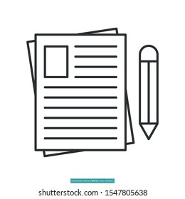 Paper, document icon vector illustration logo template for many purpose. Isolated on white background.