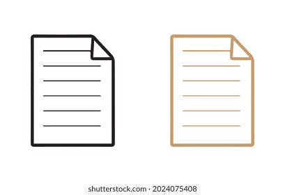 Paper document icon. Vector illustration on white background.