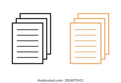 Paper document icon. Vector illustration on white background.