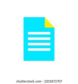 Paper Document Icon Vector Template Simple Concept Flat Style