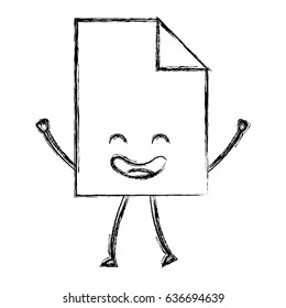paper document kawaii character