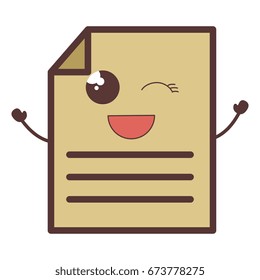 paper document kawaii character