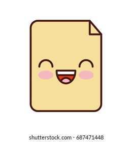 paper document kawaii character