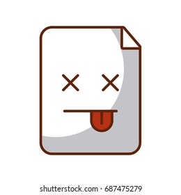 paper document kawaii character