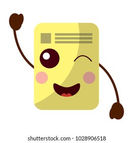 paper document kawaii character note