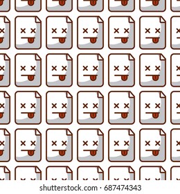 paper document kawaii character pattern background