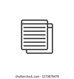 Paper document layers line icon. linear style sign for mobile concept and web design. Copy document files outline vector icon. Symbol, logo illustration. Vector graphics