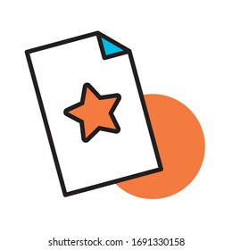 paper document line and fill style icon vector illustration design