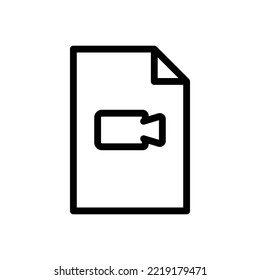 Paper document line icon illustration with video camera. icon related to video document, file video. Simple vector design editable. Pixel perfect at 32 x 32