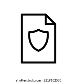 Paper document line icon illustration with shield. icon related to protect document, protect file. Simple vector design editable. Pixel perfect at 32 x 32