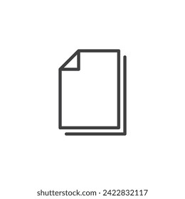 Icono de línea de documento de papel. signo de estilo lineal para concepto móvil y diseño web. Icono del vector de esquema del archivo de documento. Símbolo, ilustración del logotipo. Gráficos vectoriales