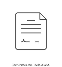 Paper document line outline icon