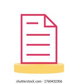 Paper and Document List Icon Design with Red Color Style